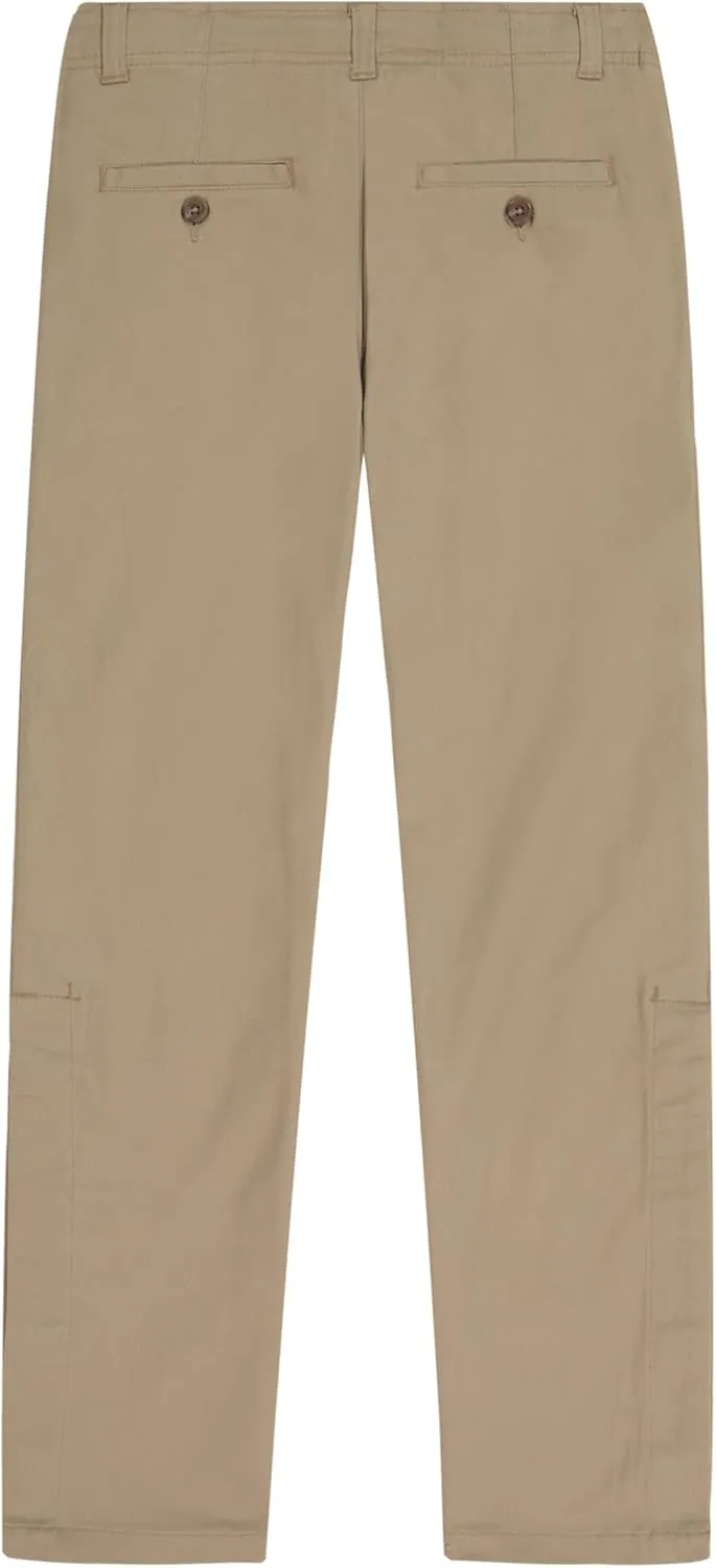 IZOD Boys' School Uniform Adaptive Chino Pants, Adjustable Waistband, Velcro Closure & Faux Buttons