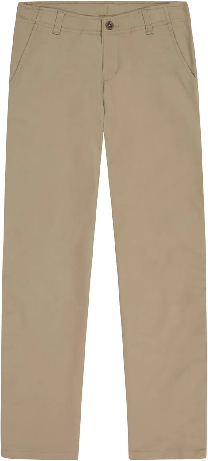 IZOD Boys' School Uniform Adaptive Chino Pants, Adjustable Waistband, Velcro Closure & Faux Buttons