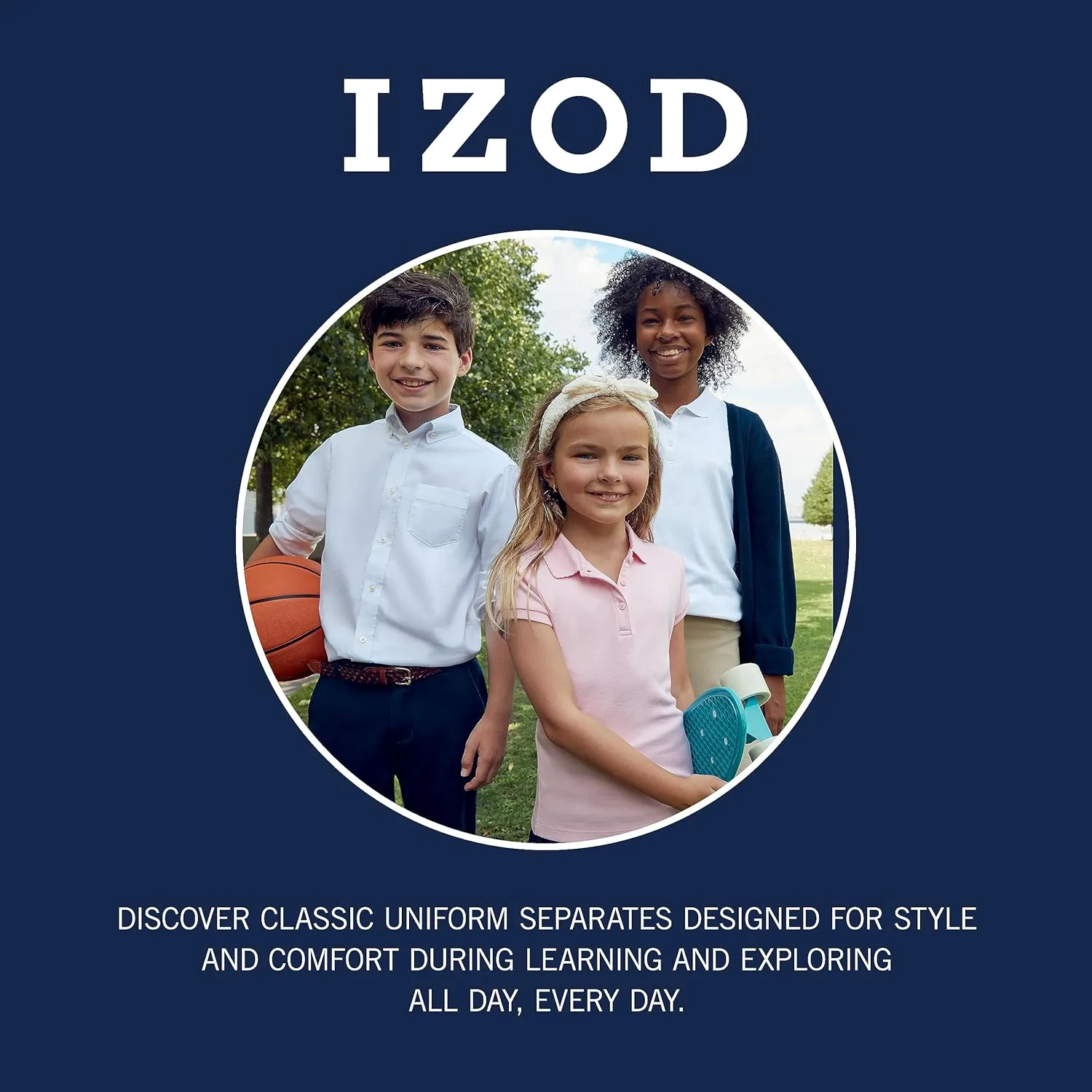 IZOD Boys' School Uniform Adaptive Chino Pants, Adjustable Waistband, Velcro Closure & Faux Buttons