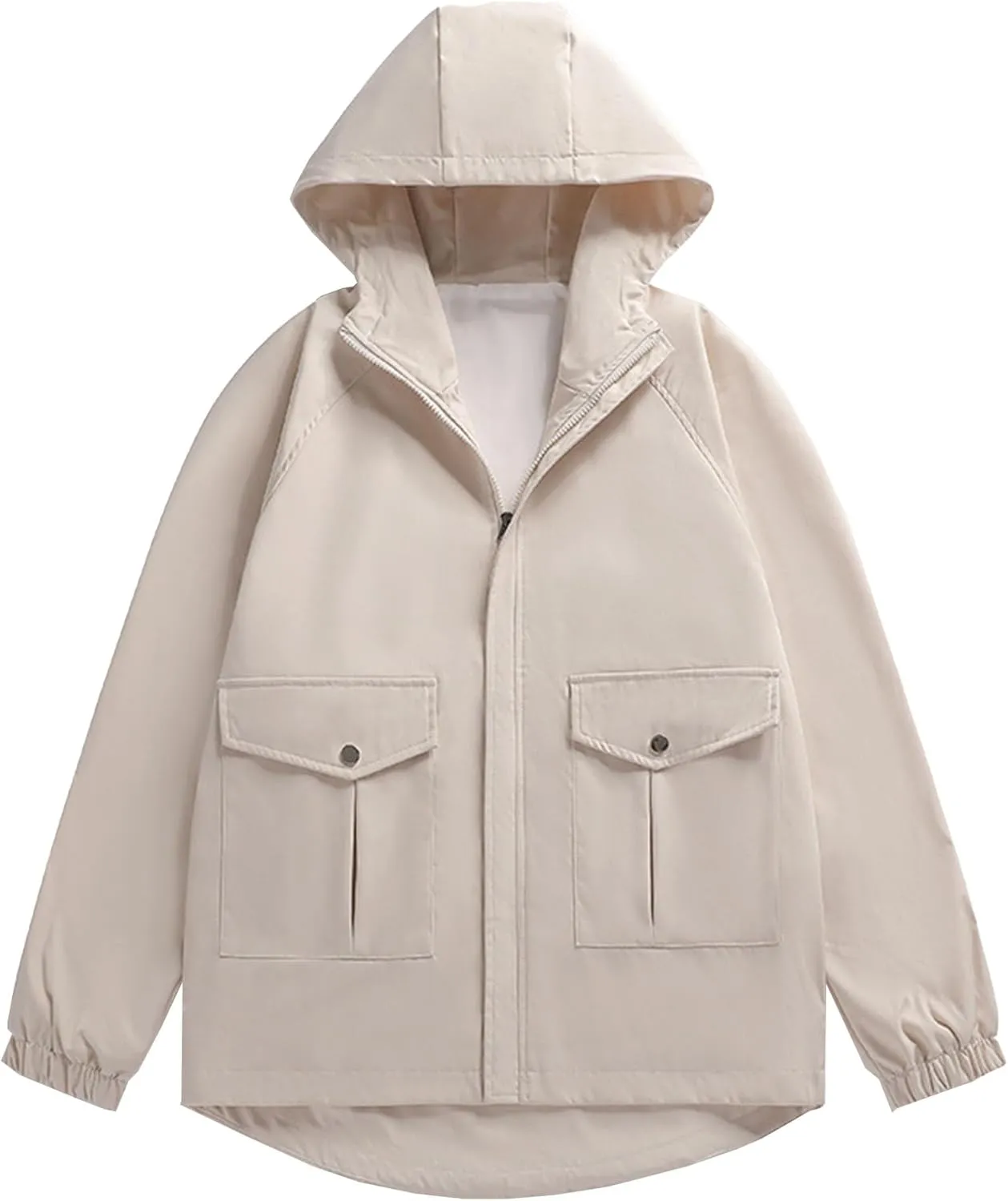 JEShifangjiusu Men's Lightweight Waterproof Hooded Rain Jacket Outdoor Raincoat Shell Jacket Windbreakers for Hiking Travel
