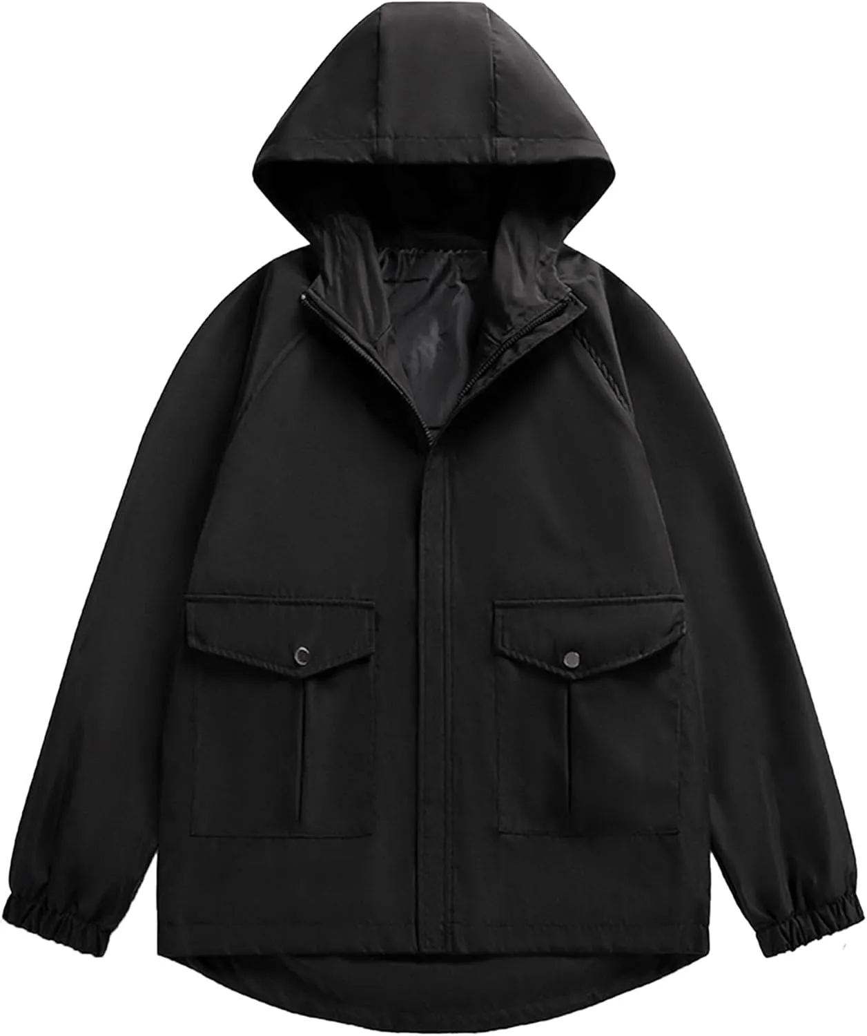 JEShifangjiusu Men's Lightweight Waterproof Hooded Rain Jacket Outdoor Raincoat Shell Jacket Windbreakers for Hiking Travel