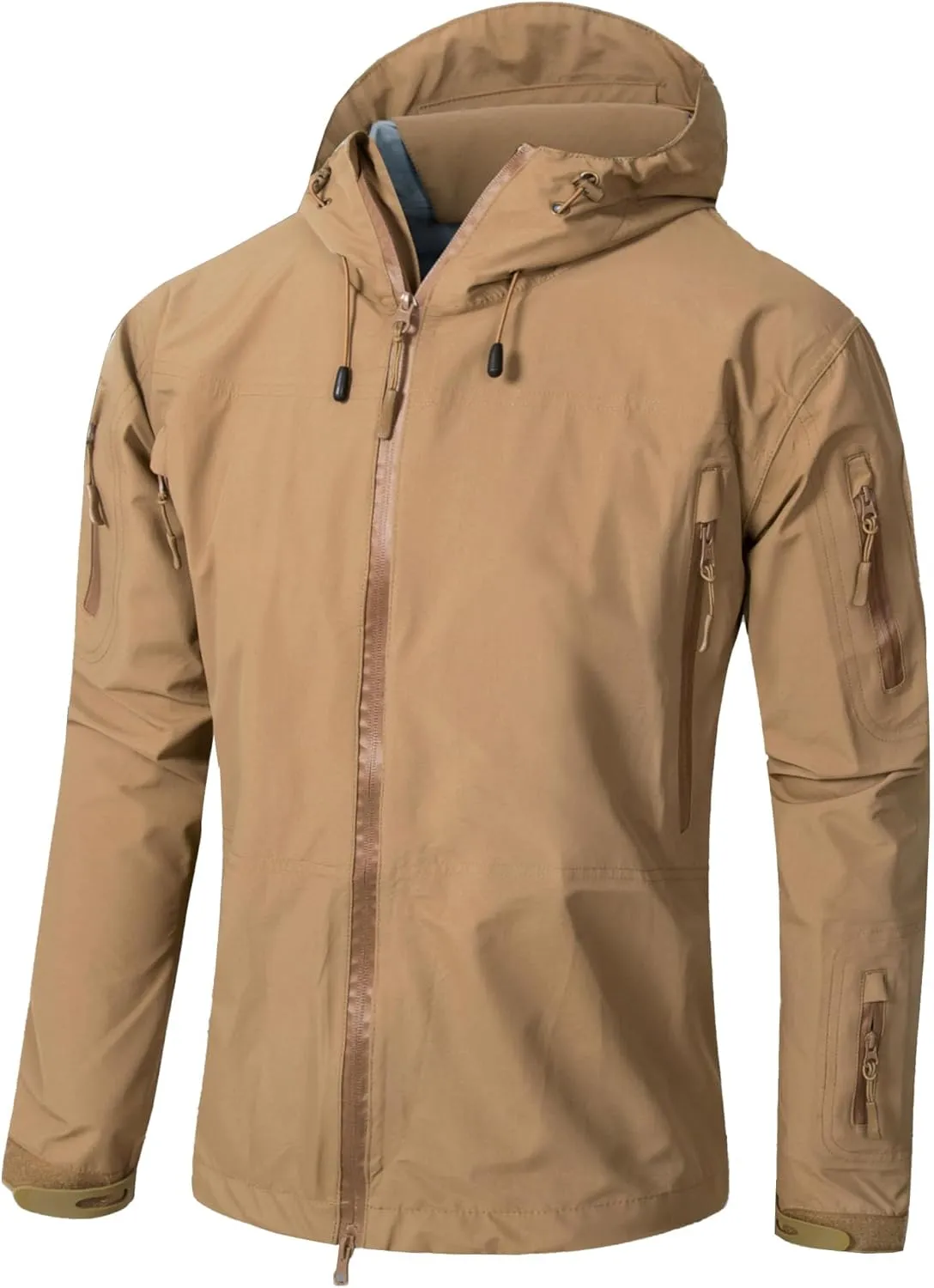 JEShifangjiusu Men'S Zipper Windbreaker Jacket Lightweight Water-Resistant Windbreakers Outdoor Waterproof Hooded Raincoat