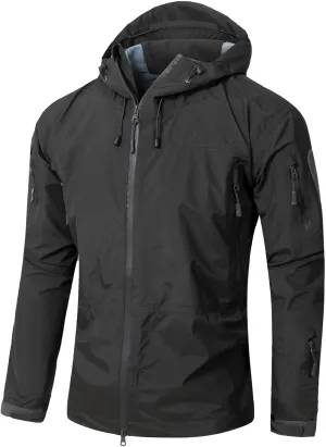 JEShifangjiusu Men'S Zipper Windbreaker Jacket Lightweight Water-Resistant Windbreakers Outdoor Waterproof Hooded Raincoat