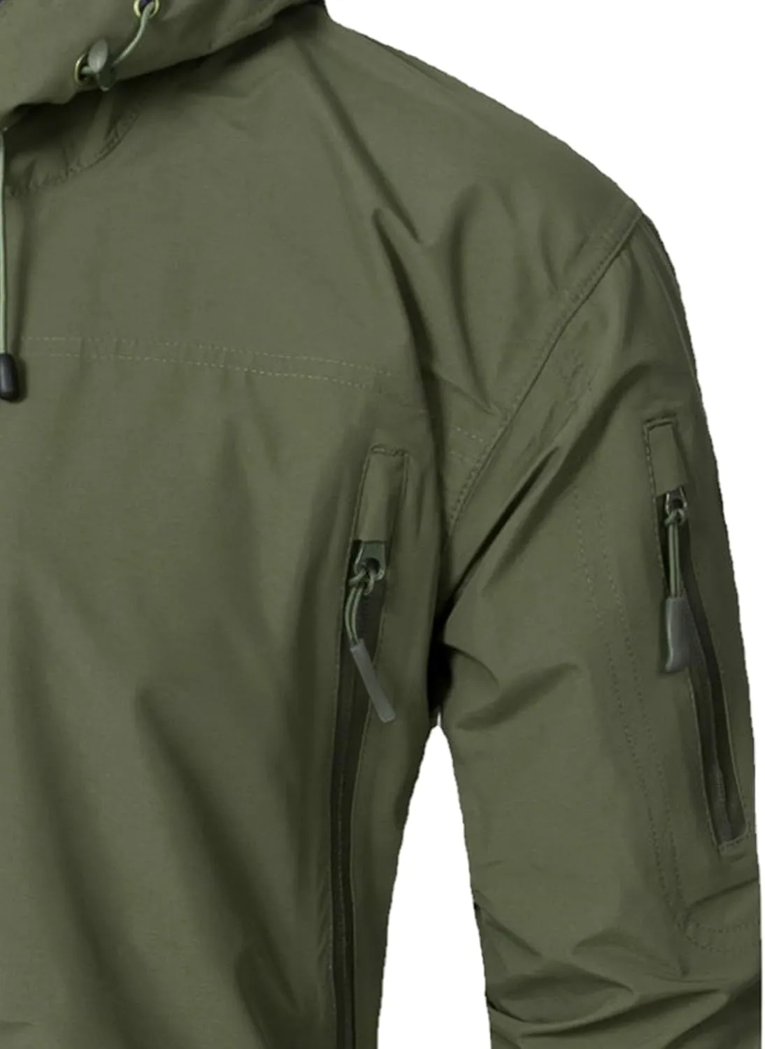 JEShifangjiusu Men'S Zipper Windbreaker Jacket Lightweight Water-Resistant Windbreakers Outdoor Waterproof Hooded Raincoat