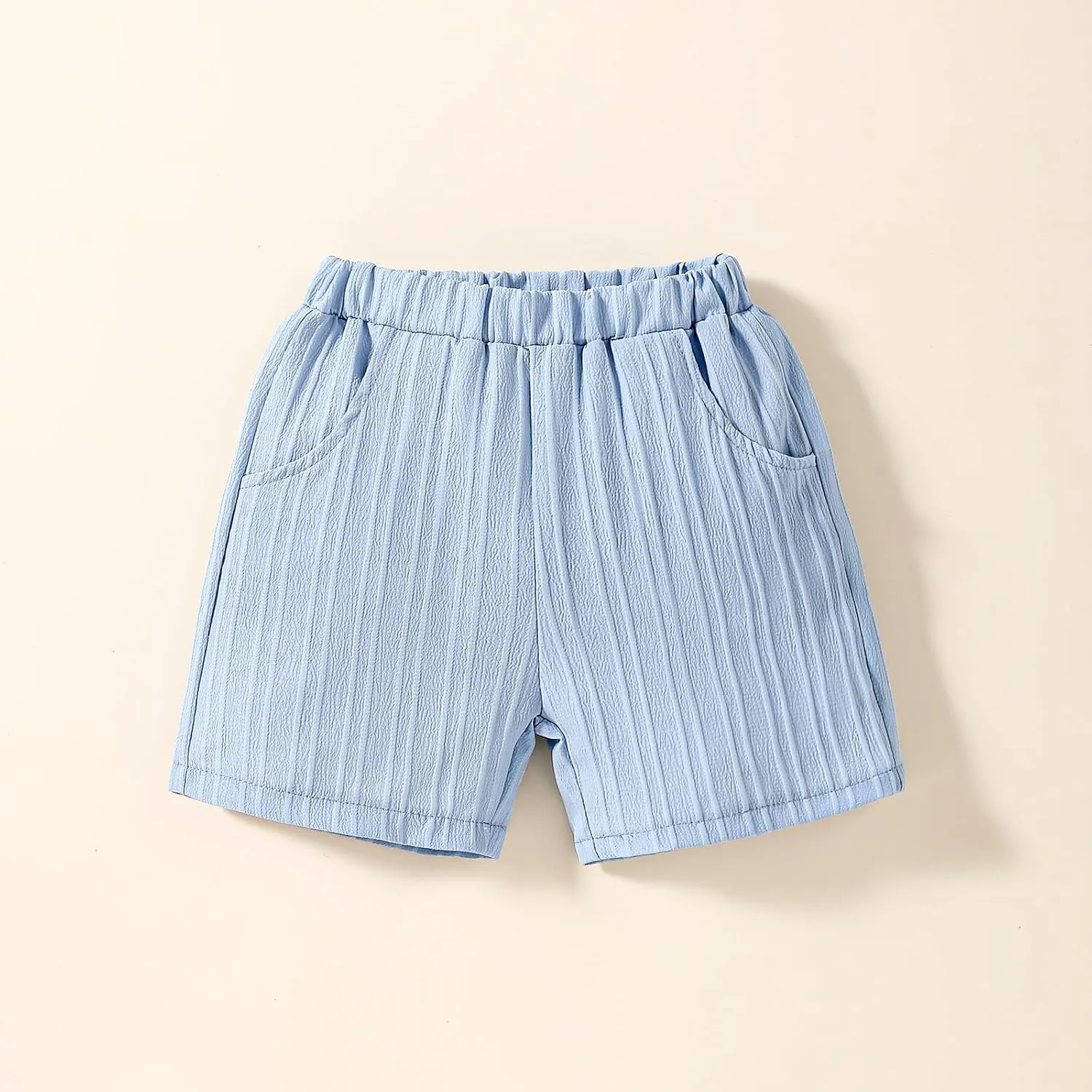 Kid Toddler Boy Clothes Short Sleeve Button-Down Shirt Shorts White Vest Summer Clothing Set 2-12 Years