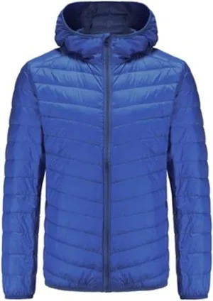 KISSQIQI Men's Winter Insulated Puffer Jackets Heavy Duty Hooded Down Coats Lightweight Water Resistant Down Puffer Jackets