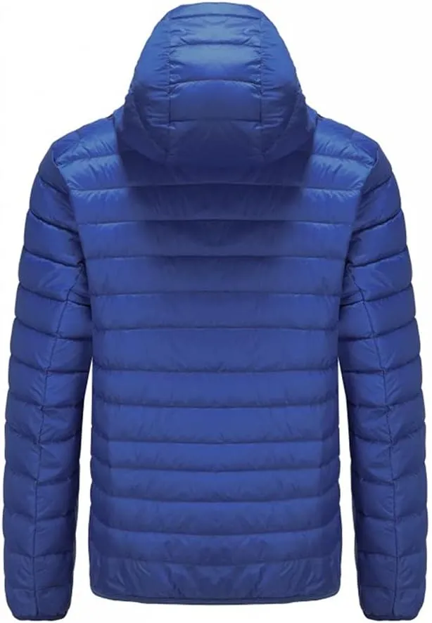 KISSQIQI Men's Winter Insulated Puffer Jackets Heavy Duty Hooded Down Coats Lightweight Water Resistant Down Puffer Jackets