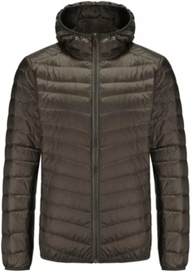 KISSQIQI Men's Winter Insulated Puffer Jackets Heavy Duty Hooded Down Coats Lightweight Water Resistant Down Puffer Jackets