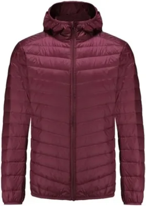 KISSQIQI Men's Winter Insulated Puffer Jackets Heavy Duty Hooded Down Coats Lightweight Water Resistant Down Puffer Jackets