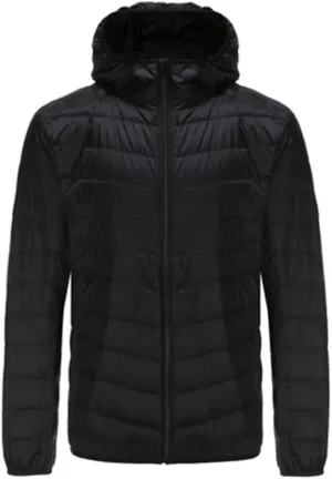 KISSQIQI Men's Winter Insulated Puffer Jackets Heavy Duty Hooded Down Coats Lightweight Water Resistant Down Puffer Jackets