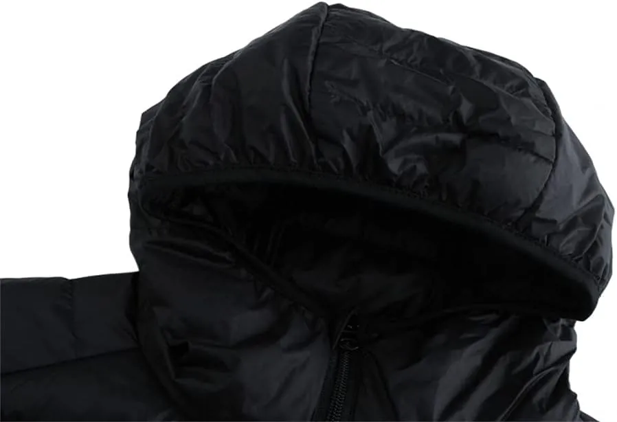 KISSQIQI Men's Winter Insulated Puffer Jackets Heavy Duty Hooded Down Coats Lightweight Water Resistant Down Puffer Jackets