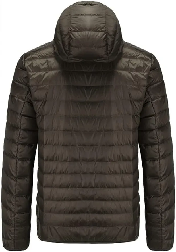 KISSQIQI Men's Winter Insulated Puffer Jackets Heavy Duty Hooded Down Coats Lightweight Water Resistant Down Puffer Jackets