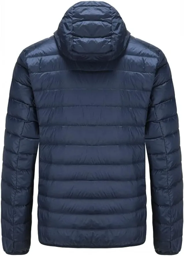 KISSQIQI Men's Winter Insulated Puffer Jackets Heavy Duty Hooded Down Coats Lightweight Water Resistant Down Puffer Jackets