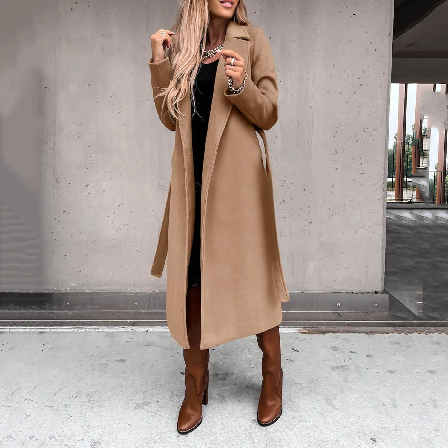 LCMTWX Winter Coats for Women Winter Office Sleeveless Button Woolen Jacket Coat Long Coats for Women Dressy Winter Coat