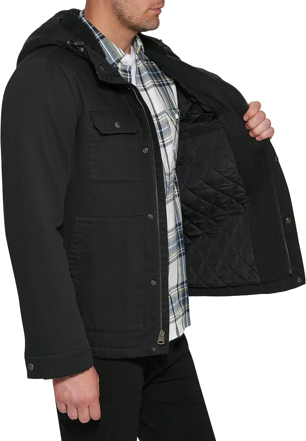 Levi's Men's Legacy Washed Cotton Hooded Military Jacket