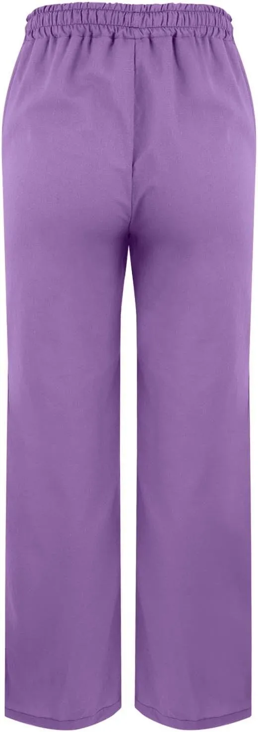 Linen Pants for Women 2025 Summer High Waist Elastic Straight Leg Lounge Pant Casual Loose Split Cuff Beach Trousers