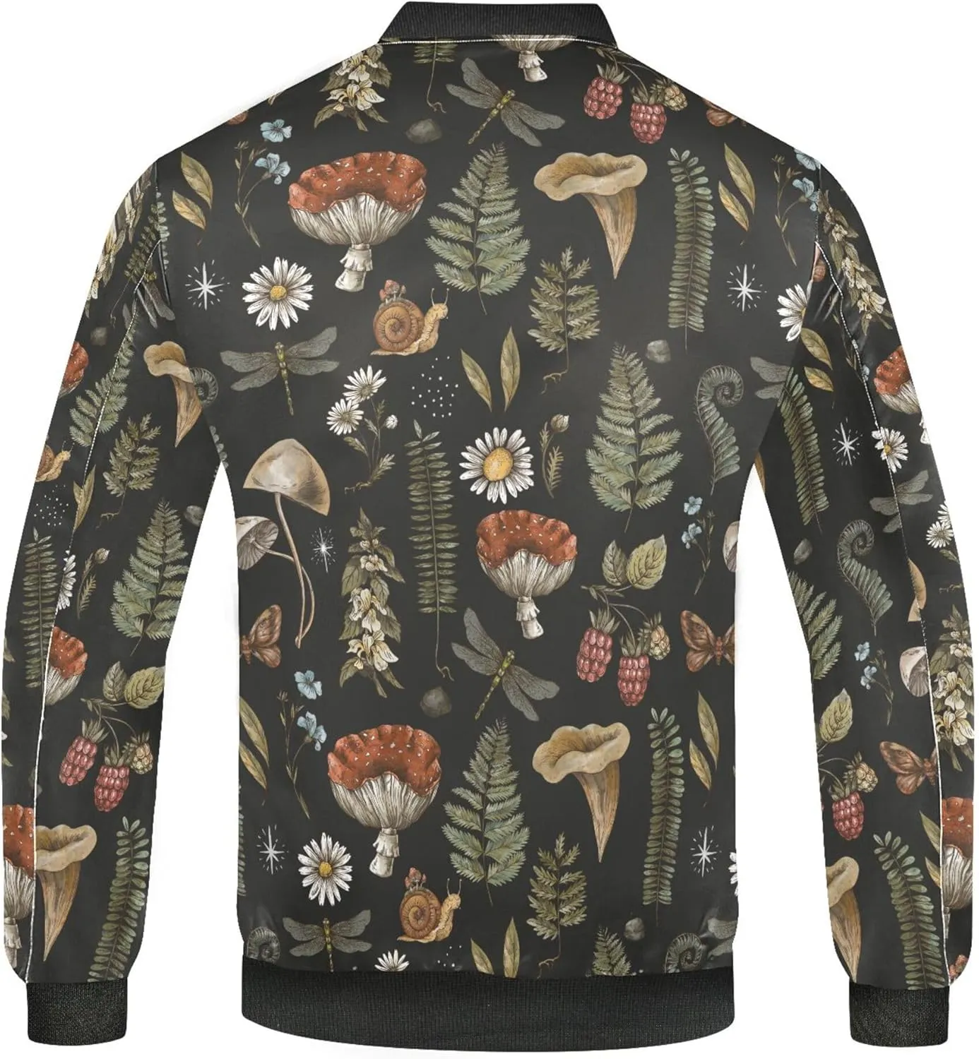 linqin Amanita Mushroom Fern Lightweight Jacket Mens Jackets Windbreakers Light Rain Coats For Men Stylish