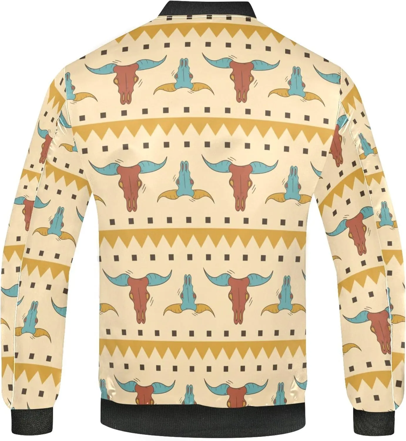 linqin Western Pattern Design Boho Print Mens Lightweight Jackets Mens Jackets Windbreakers Men'S Softshell Jacket Pockets