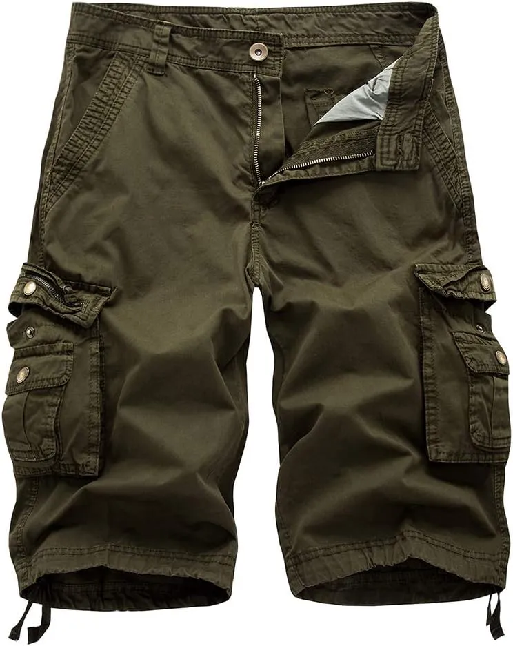 Litteking Men's Camo Cargo Shorts Casual Cotton Twill Camouflage Shorts with Multi-Pockets Outdoor Wear Pnats