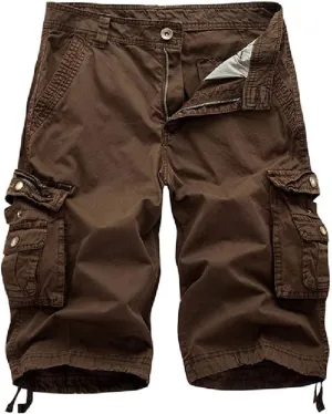 Litteking Men's Camo Cargo Shorts Casual Cotton Twill Camouflage Shorts with Multi-Pockets Outdoor Wear Pnats