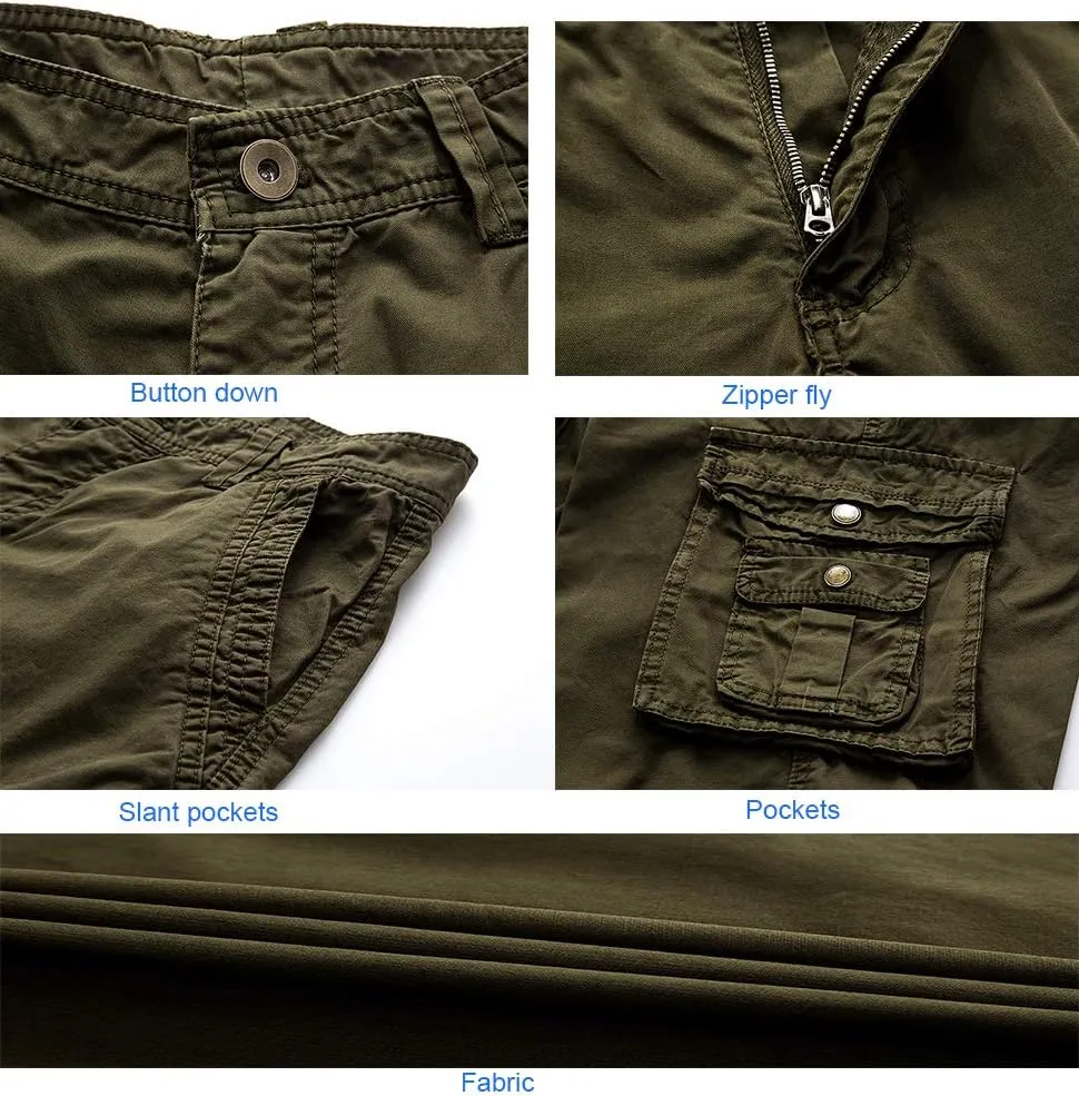 Litteking Men's Camo Cargo Shorts Casual Cotton Twill Camouflage Shorts with Multi-Pockets Outdoor Wear Pnats