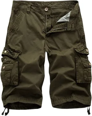 Litteking Men's Camo Cargo Shorts Casual Cotton Twill Camouflage Shorts with Multi-Pockets Outdoor Wear Pnats
