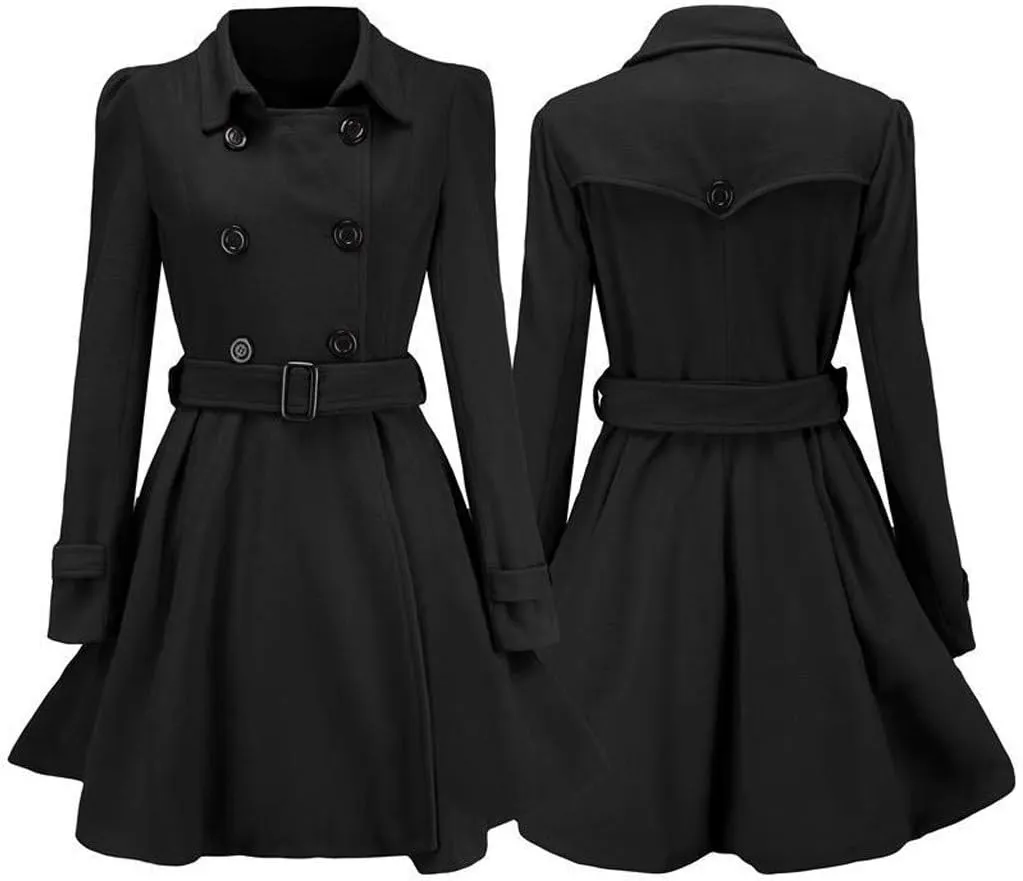 Long Trench Coat for Women Button Down Women Jackets Trench Coats for Women 2023 Peacoat Womens Coat House Coat Women
