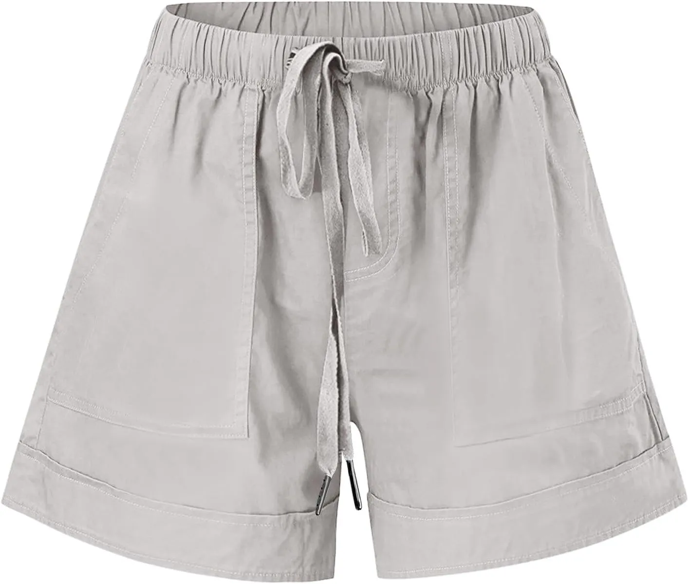LRMQS Shorts for Women Trendy 2024 Casual Summer Drawstring Shorts with Pockets Beach Loose Elastic Waist Vacation Clothes
