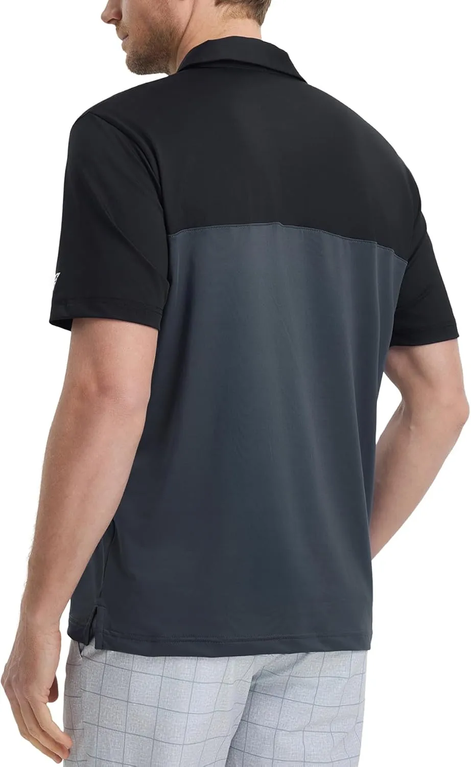 M MAELREG Golf Shirts for Men Dry Fit Performance Chest Print Color Block Moisture Wicking Casual Short Sleeve Polo Shirts