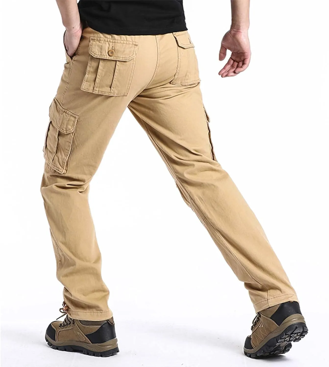 Men Cargo Work Pants Men Casual Fashion Multi Pocket Zipper Buckle Male Cargo Pants Pantalones para Construccion Hombre