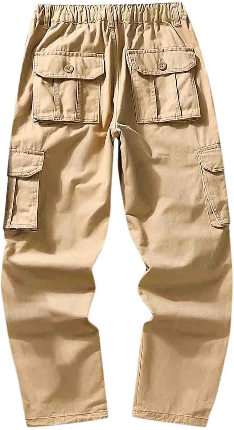 Men Cargo Work Pants Men Casual Fashion Multi Pocket Zipper Buckle Male Cargo Pants Pantalones para Construccion Hombre