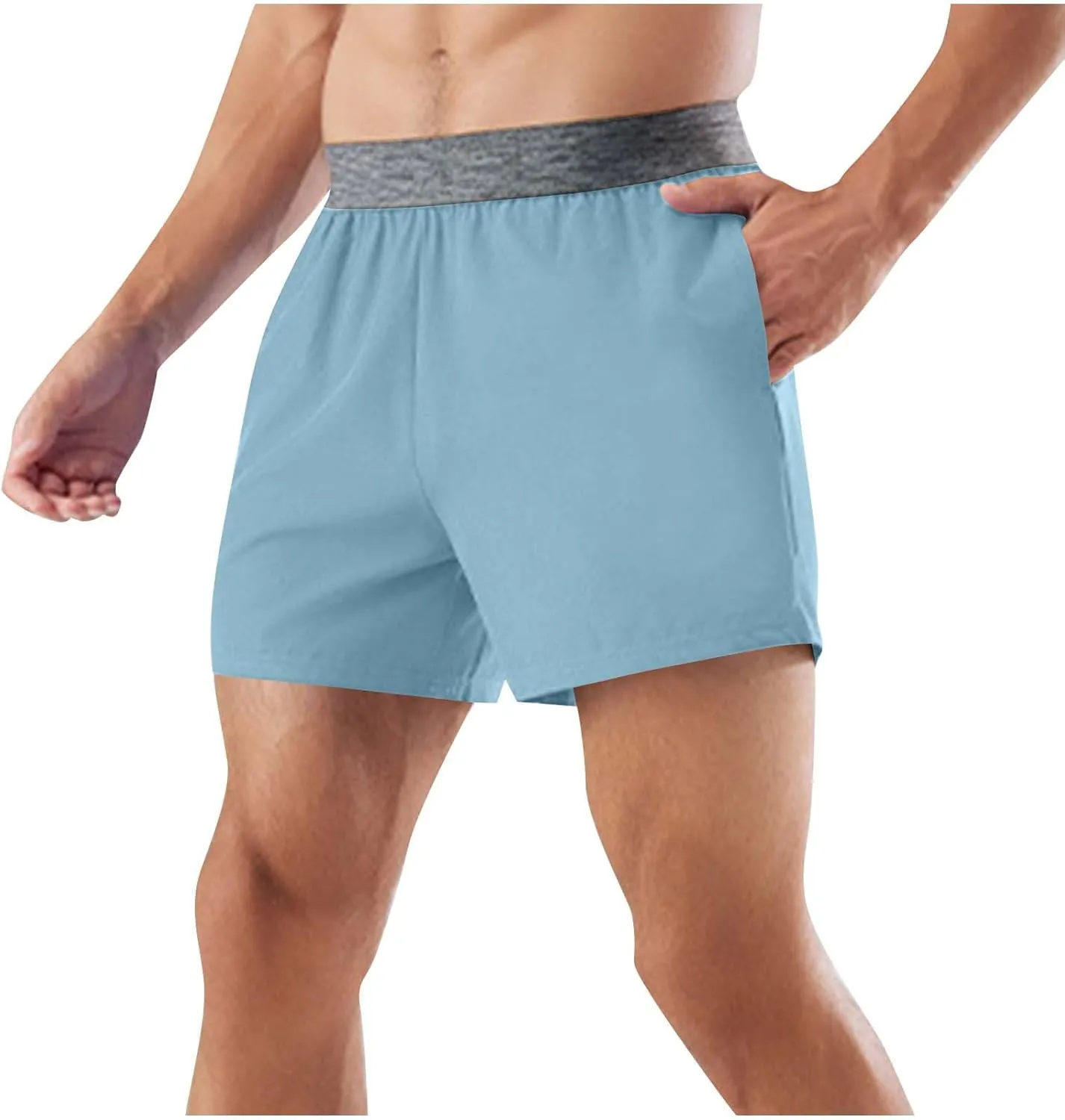 Men's Athletic Running Shorts Lightweight Quick Dry Gym Workout Shorts Outdoor Sports Shorts with Pockets