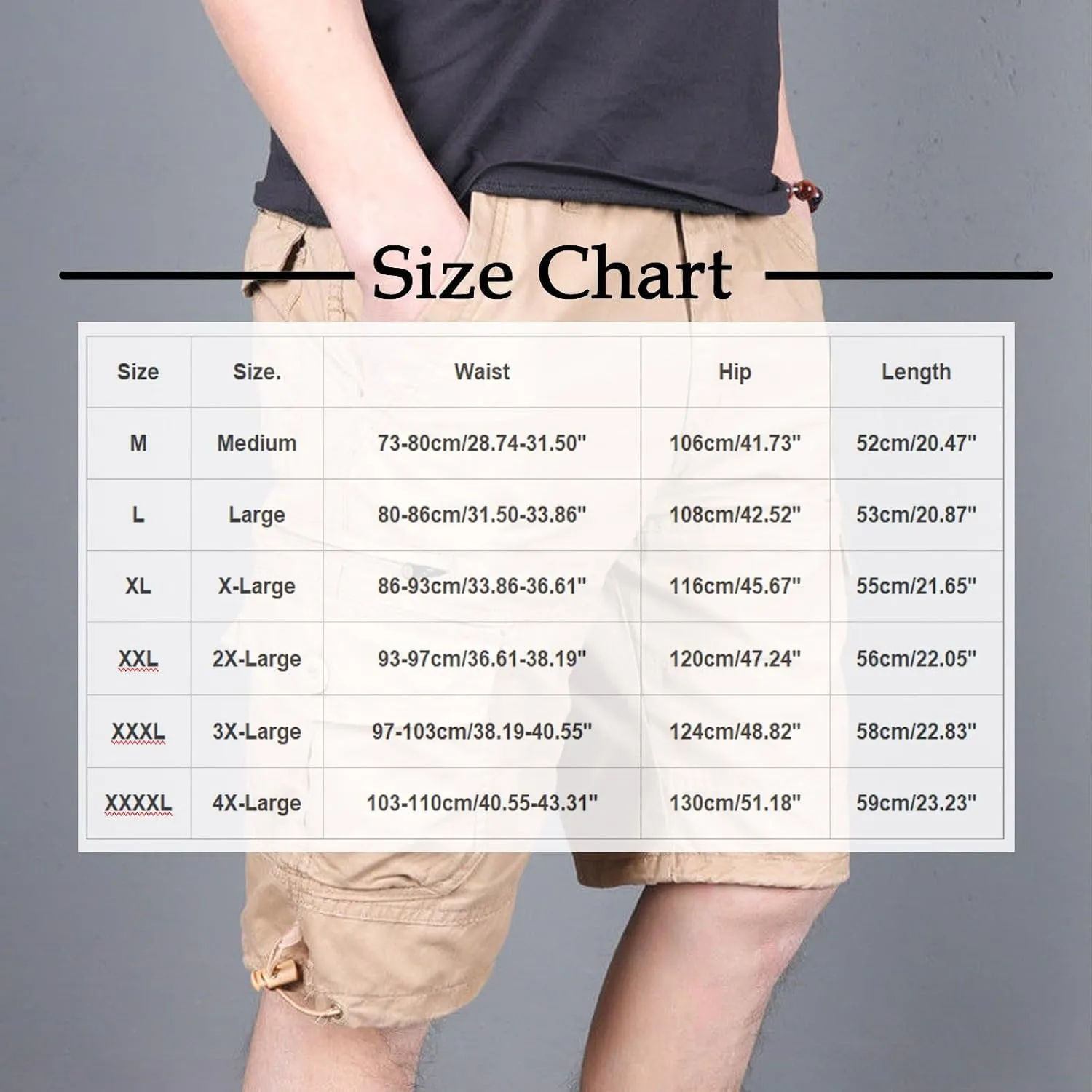 Men's Beach Hiking Cargo Shorts Lightweight Elastic High Waist Multi-Pocket Short Pants for Summer Outdoor Athletic