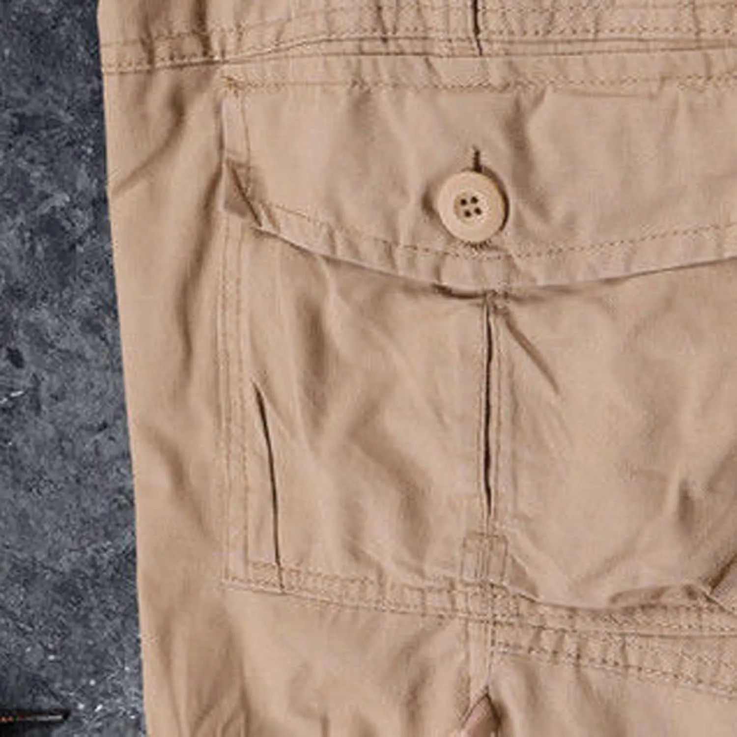 Men's Beach Hiking Cargo Shorts Lightweight Elastic High Waist Multi-Pocket Short Pants for Summer Outdoor Athletic