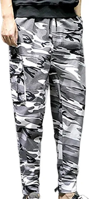 Mens Cargos Pants Men's Camouflage Casual Multi Pocket Drawstring Trousers Work Pants Men's Pants Pantalones De Trabajo