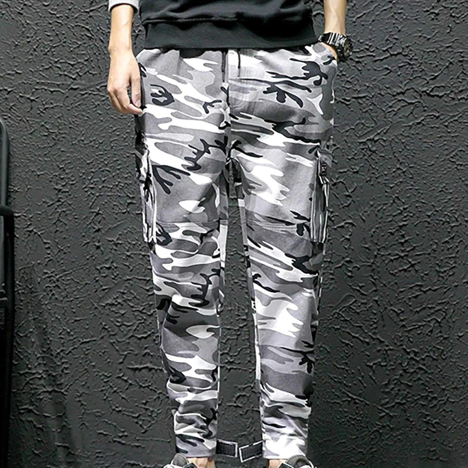Mens Cargos Pants Men's Camouflage Casual Multi Pocket Drawstring Trousers Work Pants Men's Pants Pantalones De Trabajo