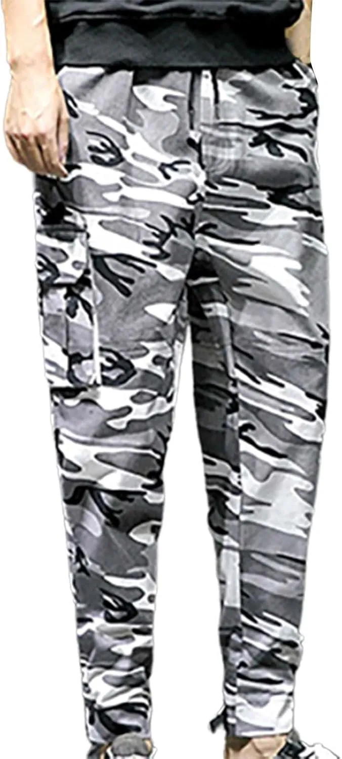 Mens Cargos Pants Men's Camouflage Casual Multi Pocket Drawstring Trousers Work Pants Men's Pants Pantalones De Trabajo