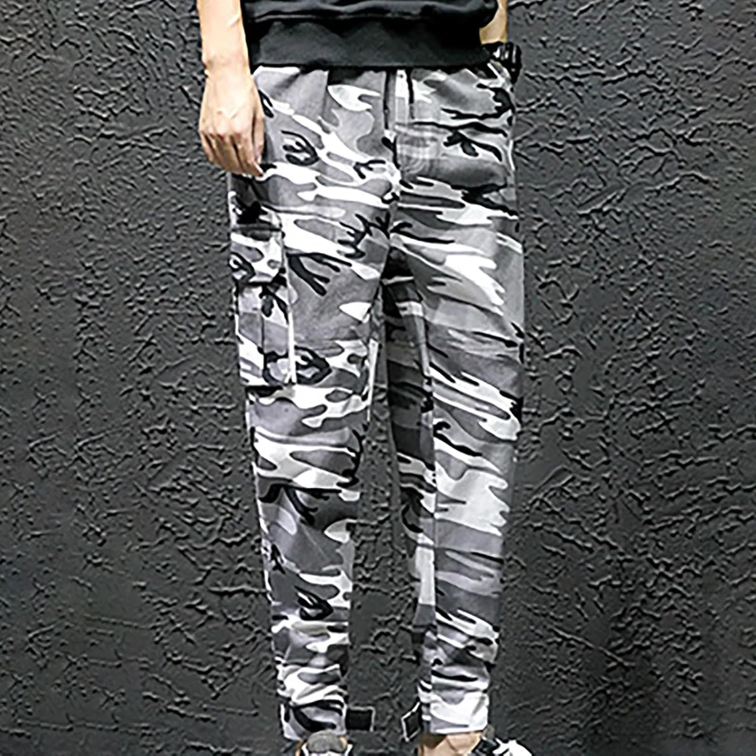 Mens Cargos Pants Men's Camouflage Casual Multi Pocket Drawstring Trousers Work Pants Men's Pants Pantalones De Trabajo