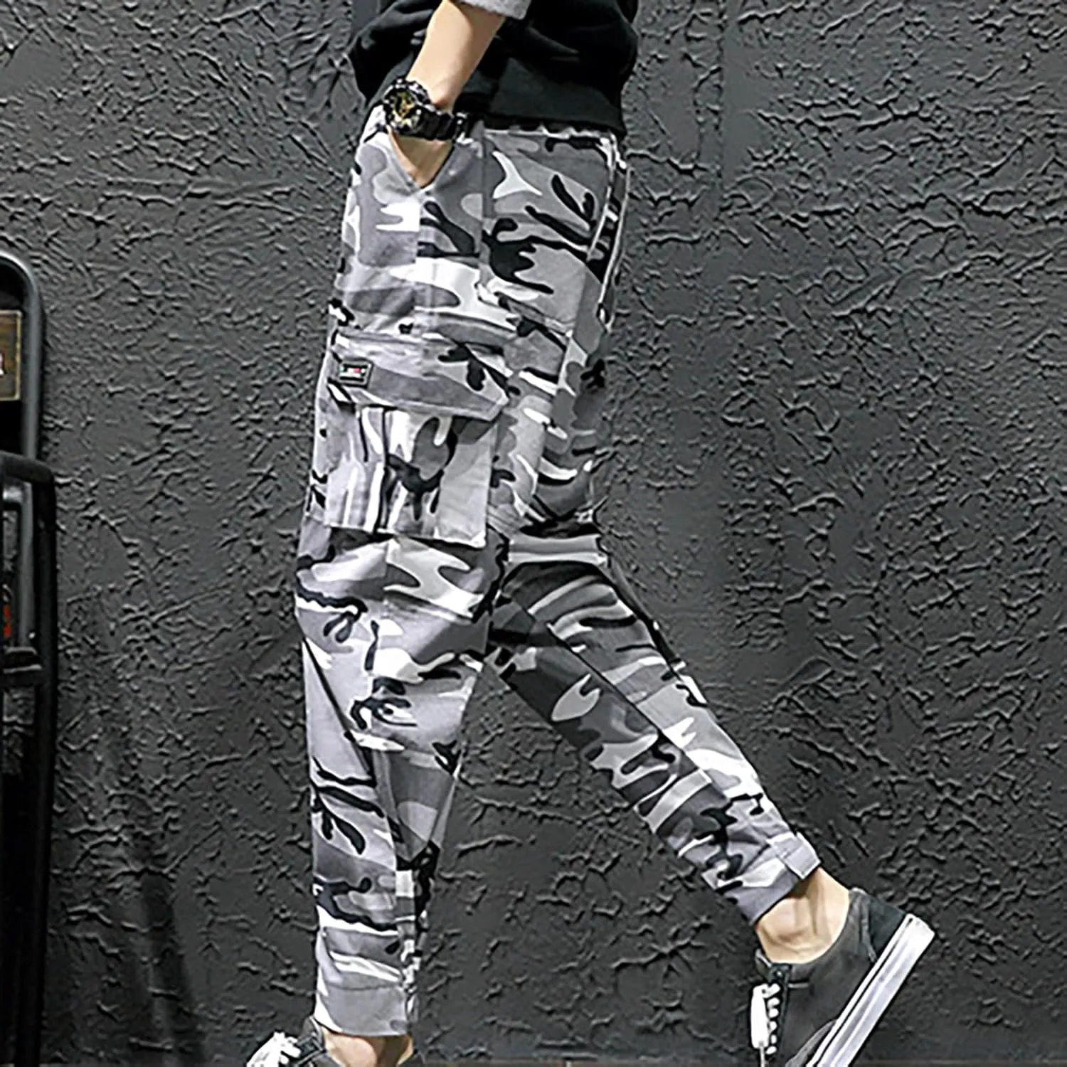 Mens Cargos Pants Men's Camouflage Casual Multi Pocket Drawstring Trousers Work Pants Men's Pants Pantalones De Trabajo