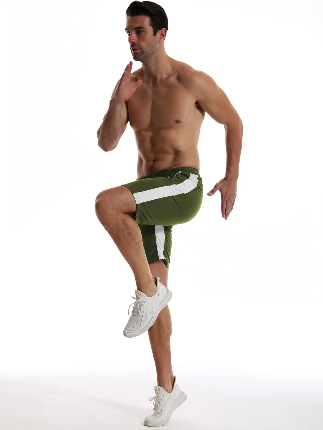 Men's Casual Shorts 5"/ 7" Drawstring Summer Quick Dry Lightweight Beach Shorts with Zipper Pockets