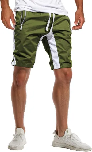 Men's Casual Shorts 5"/ 7" Drawstring Summer Quick Dry Lightweight Beach Shorts with Zipper Pockets
