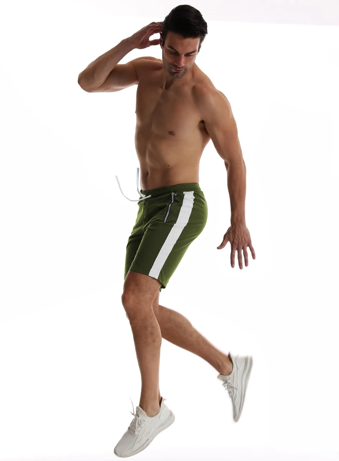 Men's Casual Shorts 5"/ 7" Drawstring Summer Quick Dry Lightweight Beach Shorts with Zipper Pockets