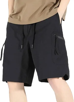 Mens Casual Shorts Casual Cotton Drawstring Summer Short Pants Elastic Waist Lightweight Twill Chino Shorts