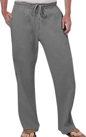 Men's Chino Pants Relaxed Fit 2024 Summer Boho Elastic Waist Plus Size Work Pants for Men Construction Men's Pants Cargo Comfy Cotton Straight Leg Spring Summer Black Work Pants Men Food Service