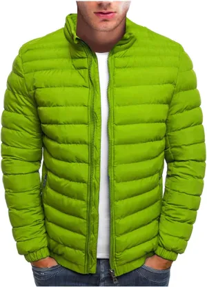 Men's Down Winter Coat Jacket Casual Windproof Zip Up Windbreaker Jackets Warm Padded Coats Big and Jackets, M-2XL