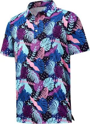 Men's Golf Shirts-Moisture Wicking Dry Fit Performance Recycled Polo Short Sleeve for Bussiness Casual Tennis
