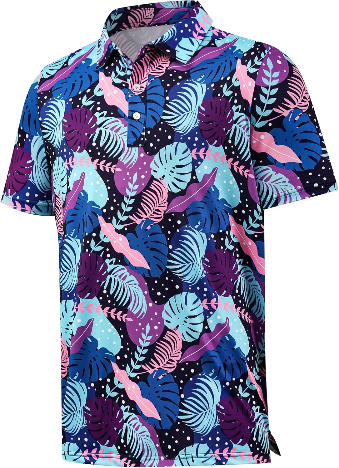 Men's Golf Shirts-Moisture Wicking Dry Fit Performance Recycled Polo Short Sleeve for Bussiness Casual Tennis