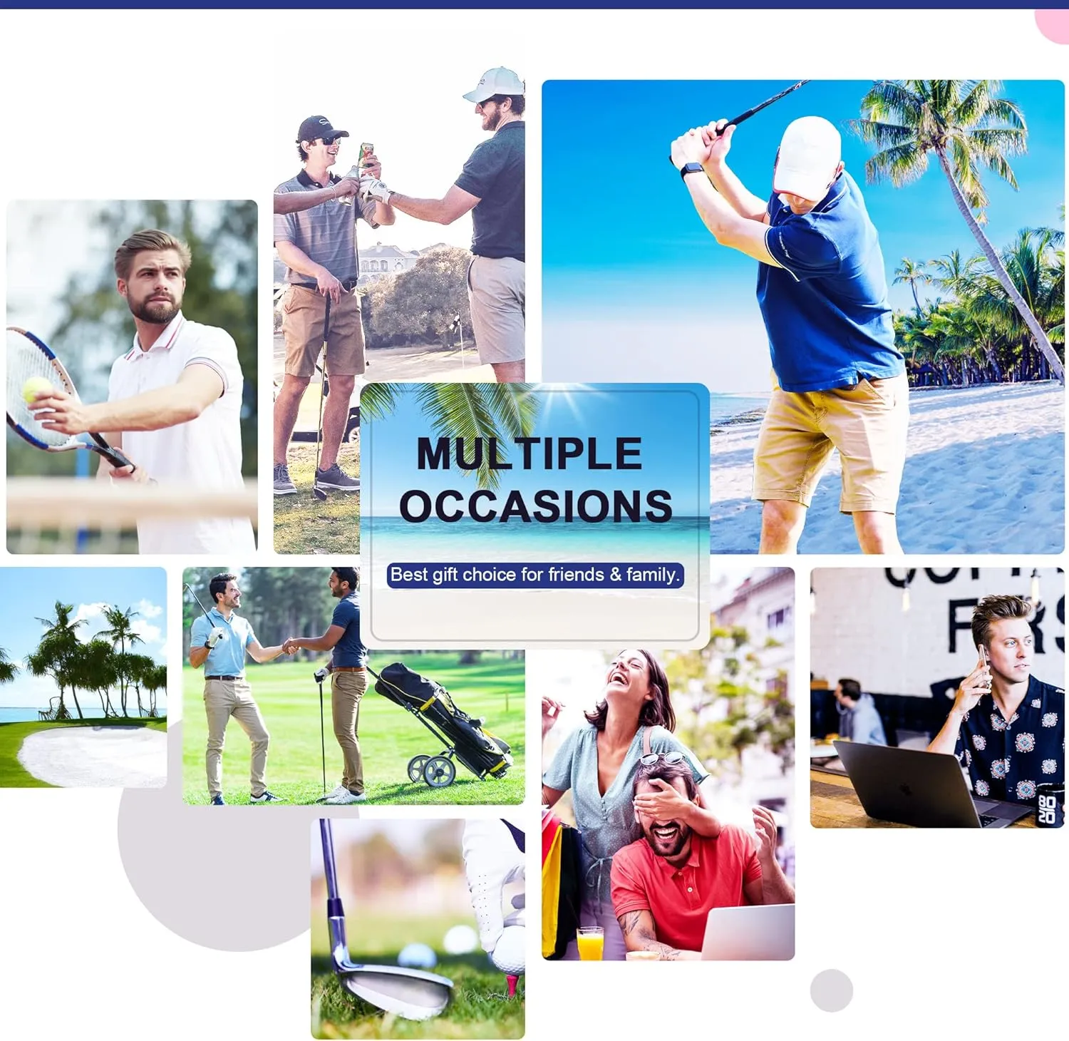 Men's Golf Shirts-Moisture Wicking Dry Fit Performance Recycled Polo Short Sleeve for Bussiness Casual Tennis