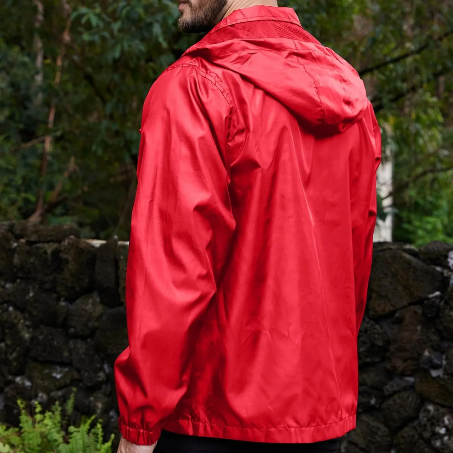 Mens Lightweight Hiking Rain Jackets with Hood Outdoor Travel Waterproof Raincoat Packable Shell Cycling Windbreakers