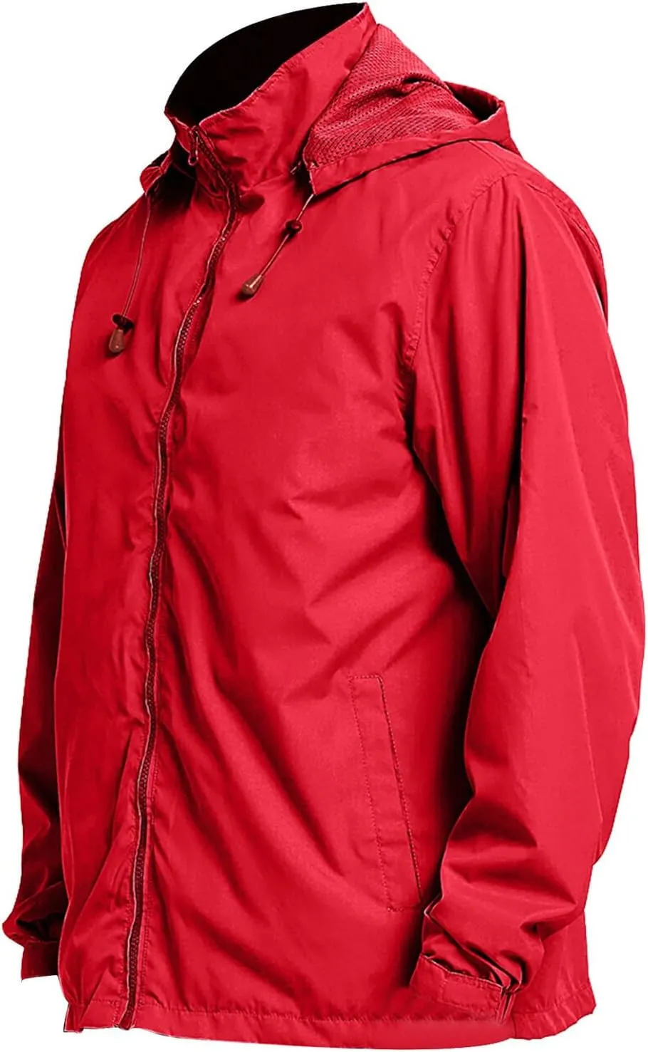 Mens Lightweight Hiking Rain Jackets with Hood Outdoor Travel Waterproof Raincoat Packable Shell Cycling Windbreakers